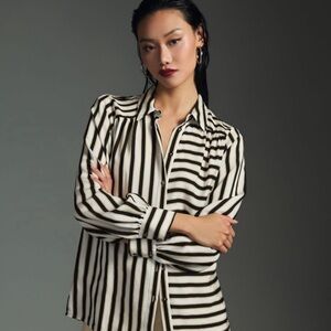 LIKE NEW Anthropologie Striped Black and White Women's Top by Maeve